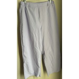 WOMEN JUNIOR SIZE 1XL ELASTIC WAIST LAVENDAR POLYESTER PANTS SLACK WIDE LEG #67u